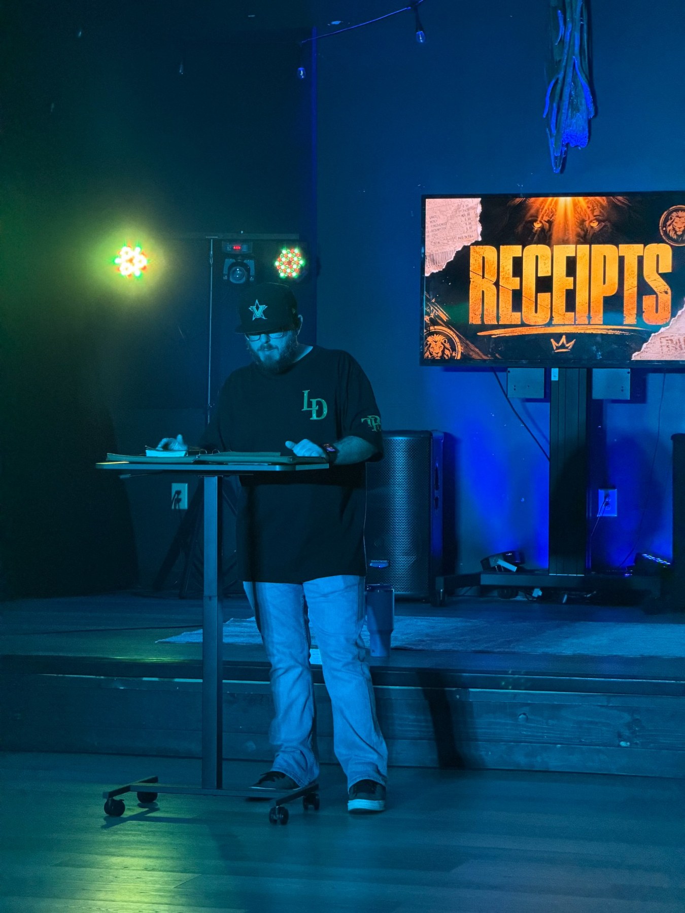 Receipts sermon night at Lions Den