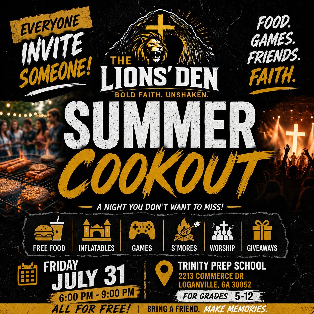 Lions Den Summer Cookout flyer