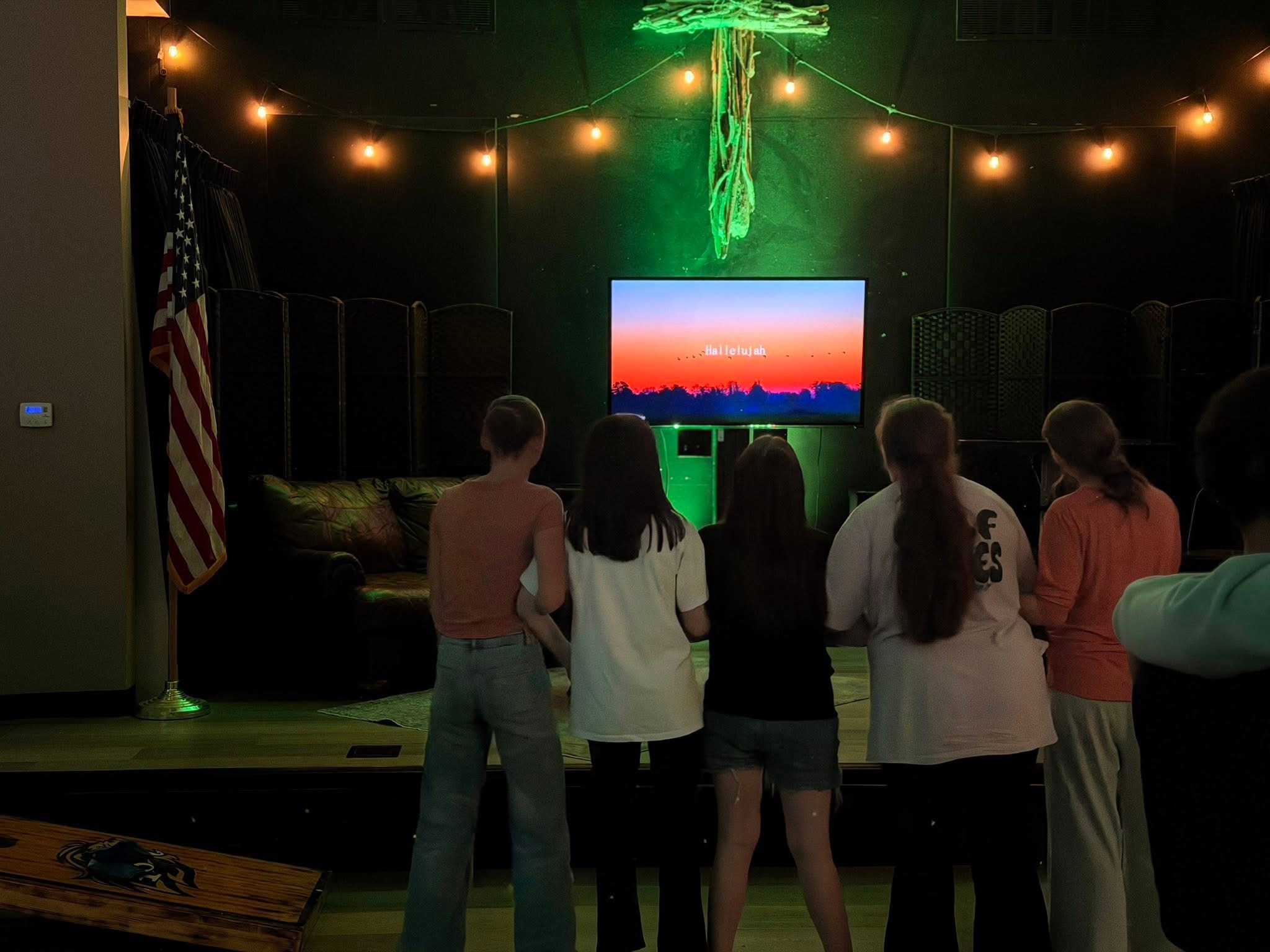 Students during worship